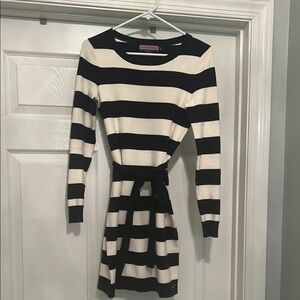 Vineyard Vines Navy and White Striped Long Sleeve Dress